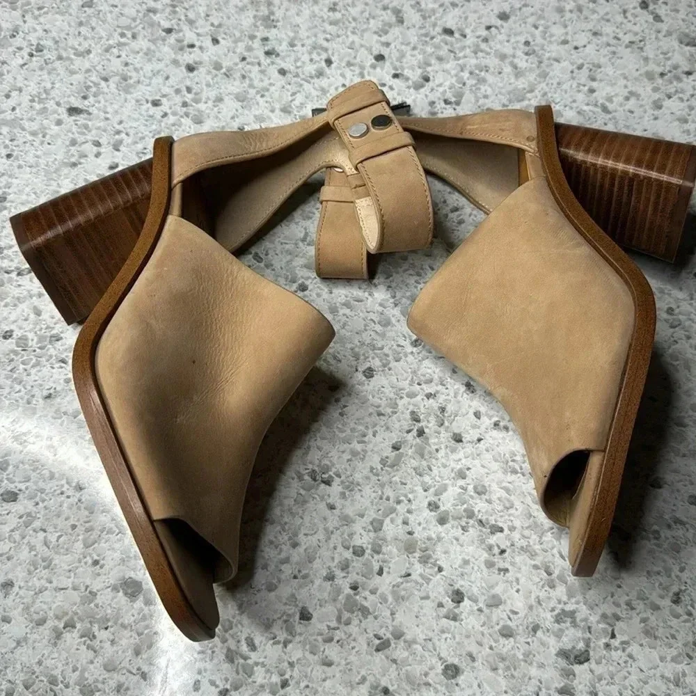 1.State 6m Faen ankle strap leather upper heeled sandals no signs of wear